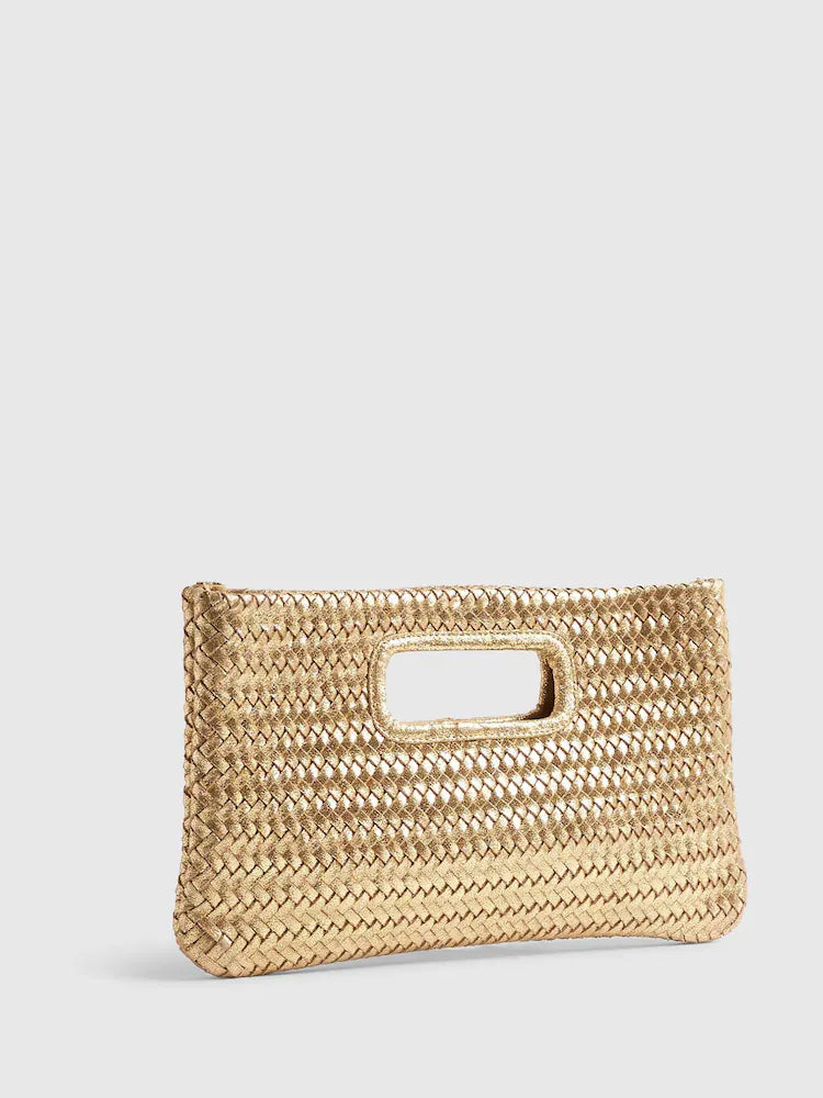 River Island Woven Leather Clutch