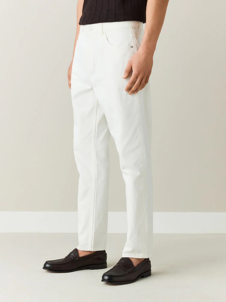 White - Slim fit - Vintage wash denim jeans