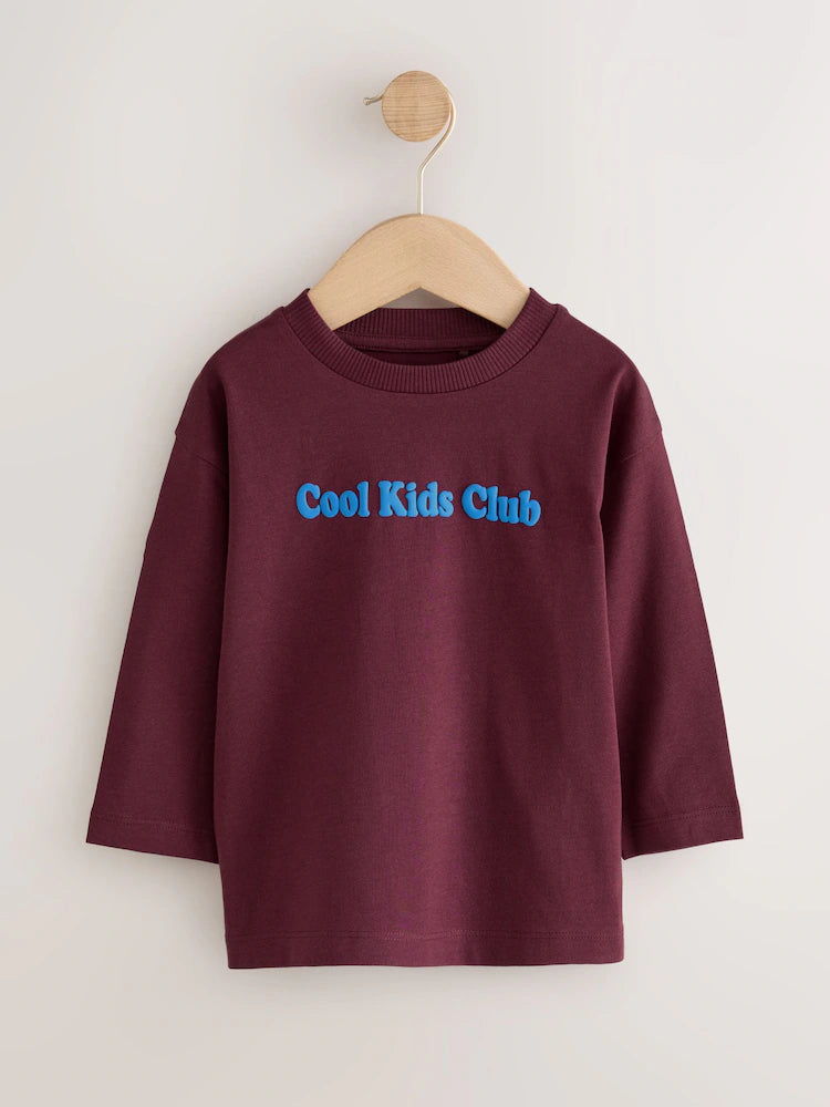 Multicolored Bright Funny Graphic Lettering - Long-Sleeved Shirts in a Pack of 5