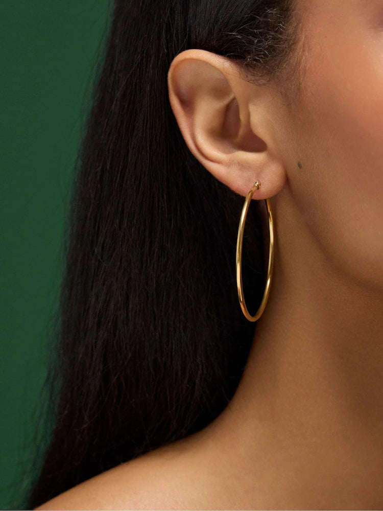 Accessorize Large Stainless Steel Hoop Earrings