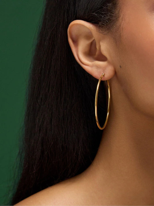 Accessorize Large Stainless Steel Hoop Earrings