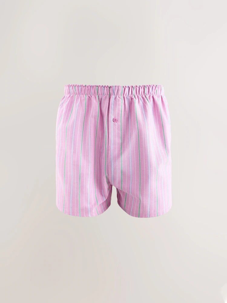 Orange/Blue Stripe - 4-Pack - Woven 100% Cotton Boxers