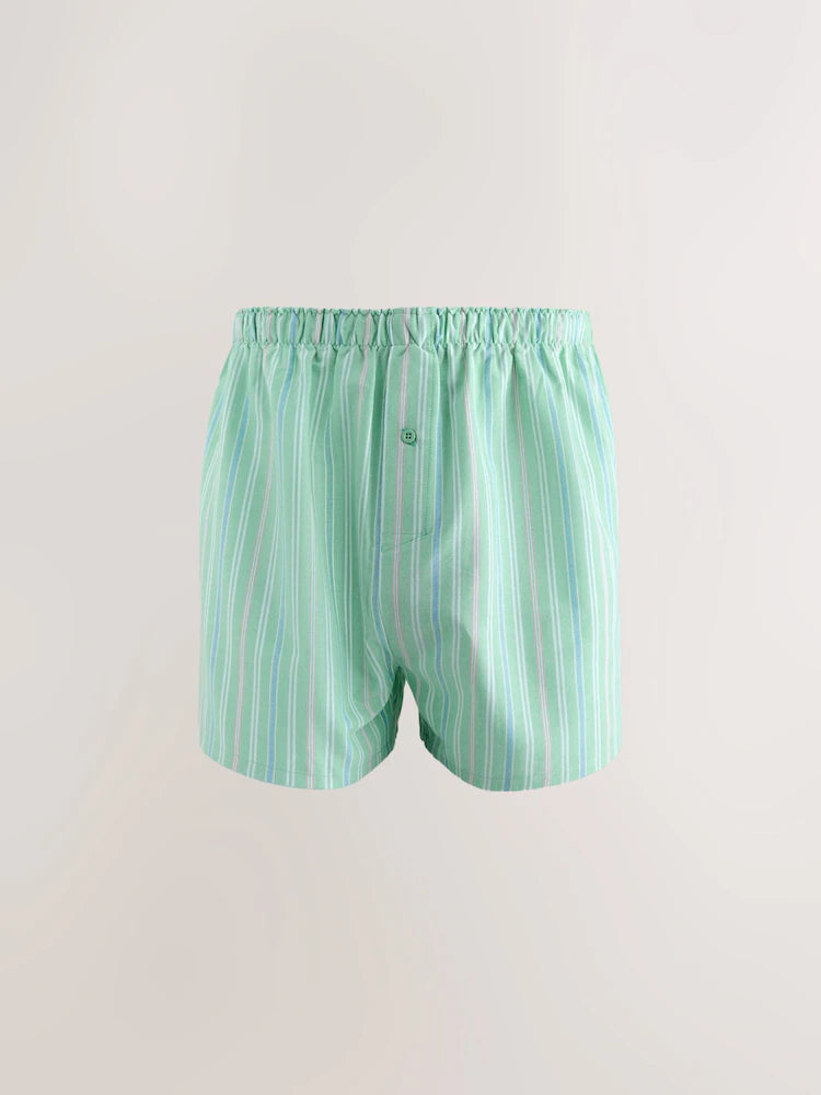 Orange/Blue Stripe - 4-Pack - Woven 100% Cotton Boxers