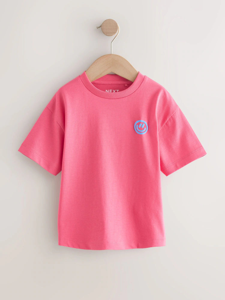 Green/Anthracite/Stone/Pink/Brown - Small short-sleeved graphic T-shirts in a pack of 5