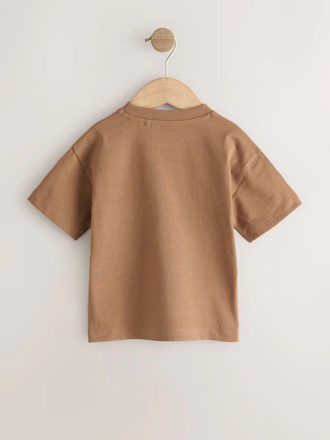 Blue/Anthracite/Green/Brown/Grey - Small short-sleeved graphic T-shirts in a pack of 5