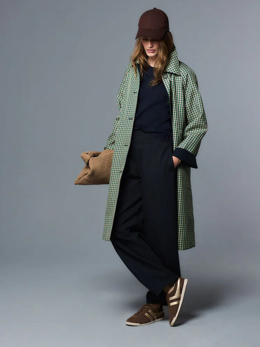Green plaid - Reversible trench coat