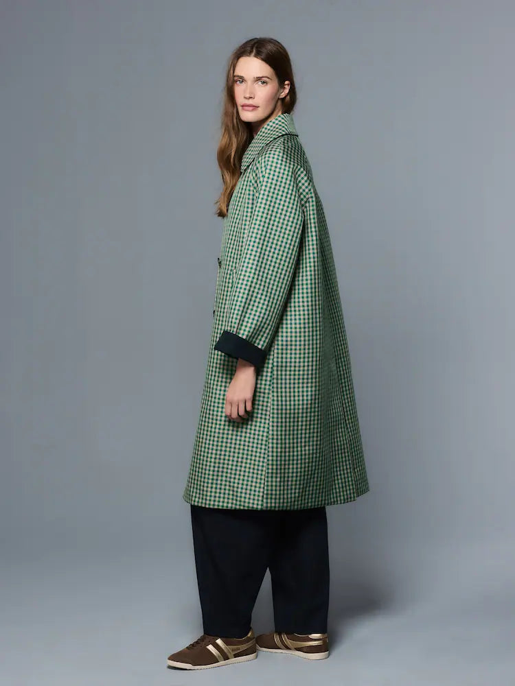 Green plaid - Reversible trench coat