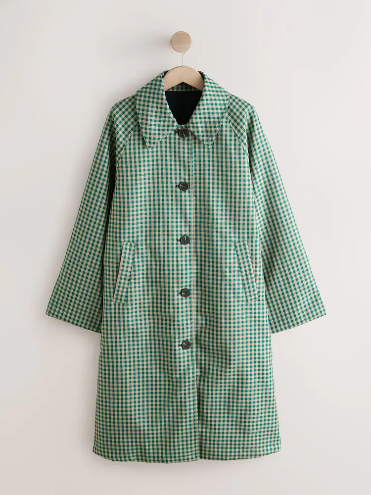 Green plaid - Reversible trench coat
