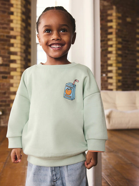 Rückseite bedruckt. - Bedrucktes Sweatshirt mit Rundhalsausschnitt (3Monate bis7Jahre)