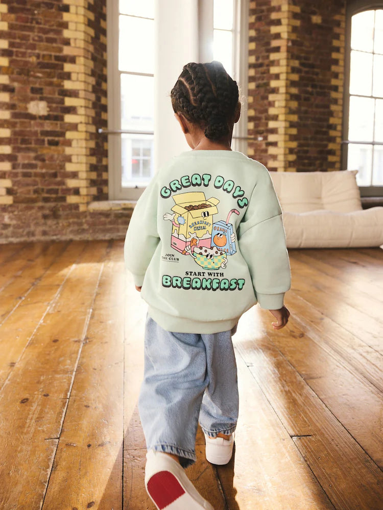 Rückseite bedruckt. - Bedrucktes Sweatshirt mit Rundhalsausschnitt (3Monate bis7Jahre)
