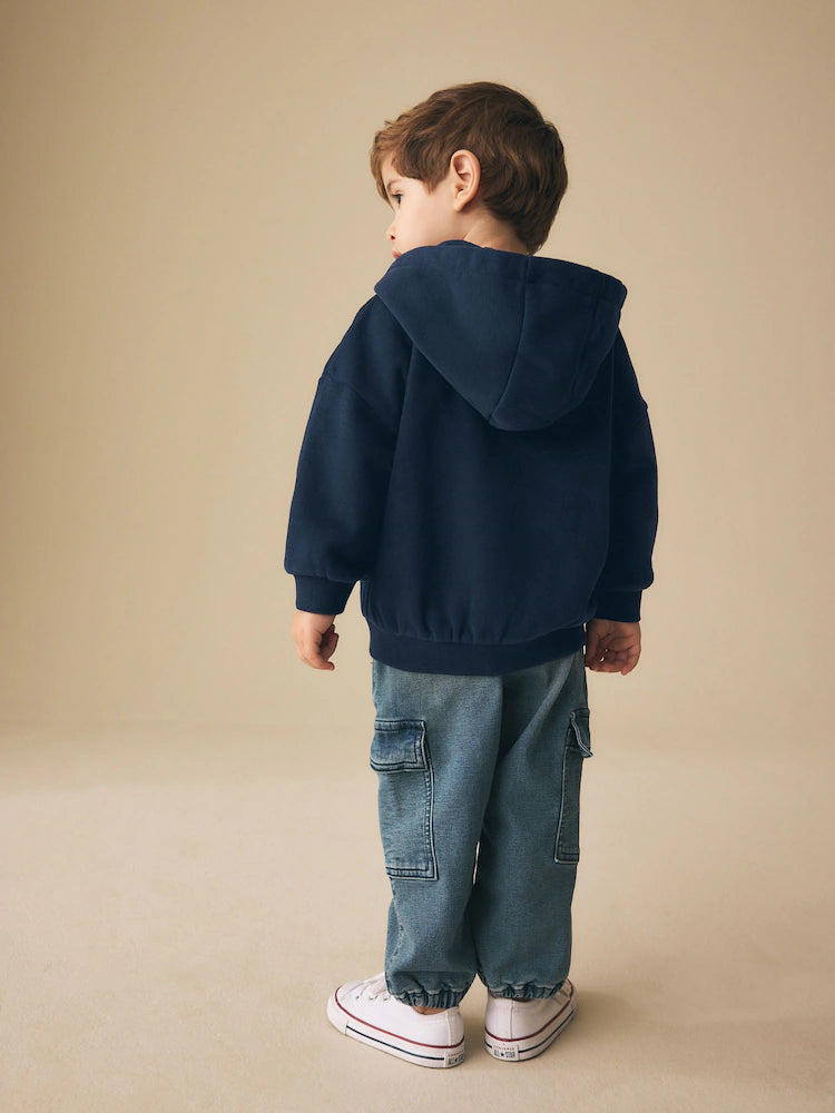 Navy blue/blue - Hooded jacket (3 months–7 years)
