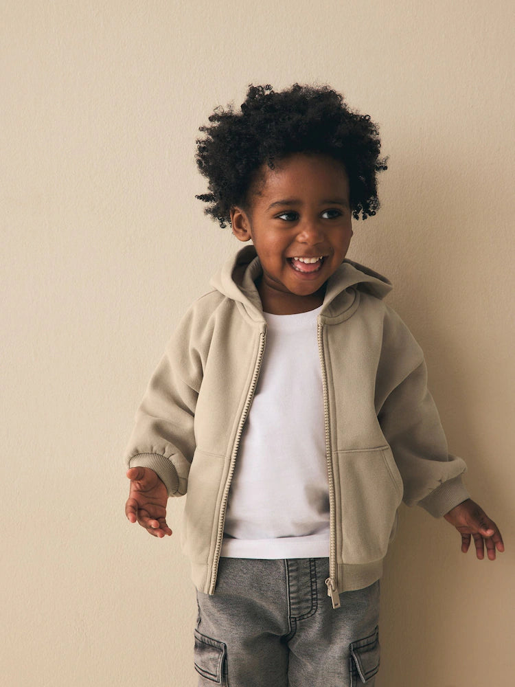 Stone-colored/natural - hooded jacket (3 months–7 years)