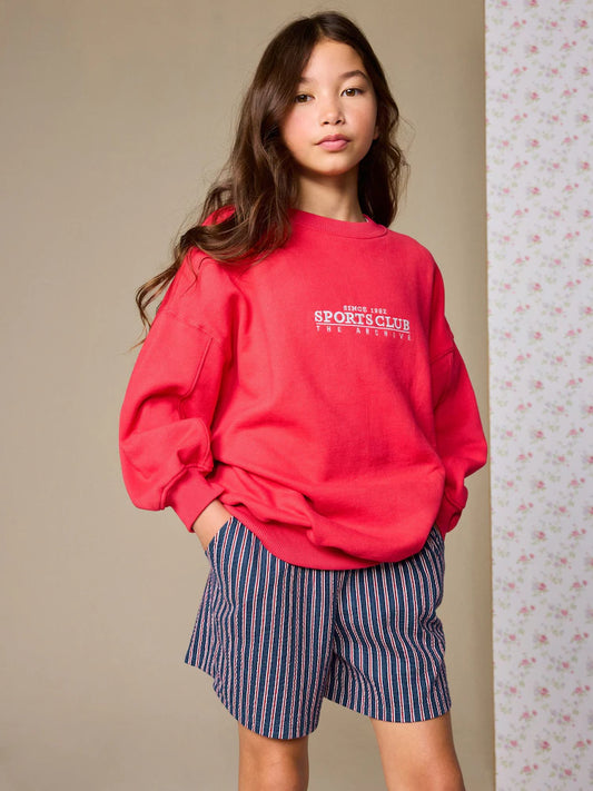 Rote Stickerei - Sweatshirt (3–16 J.)