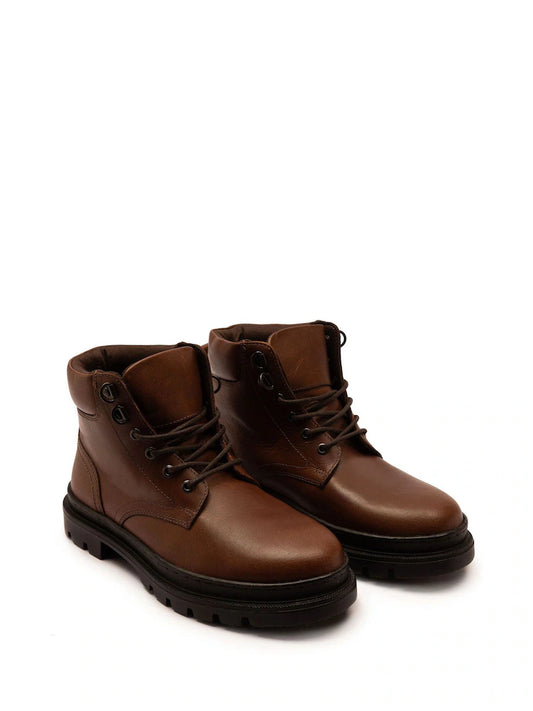 Braun - Off The Hook Jones Leder-Schnürstiefel für den Alltag
