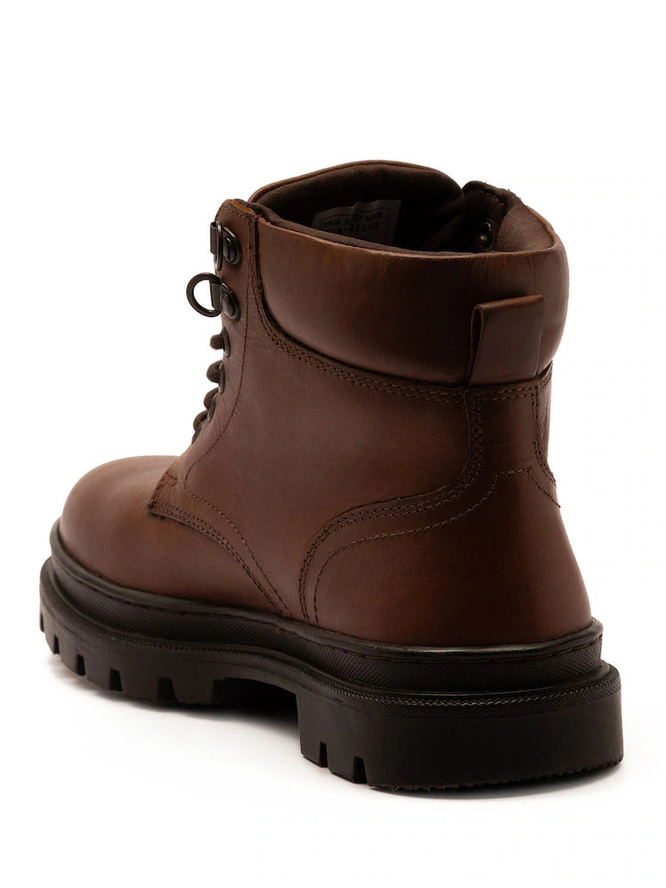 Braun - Off The Hook Jones Leder-Schnürstiefel für den Alltag