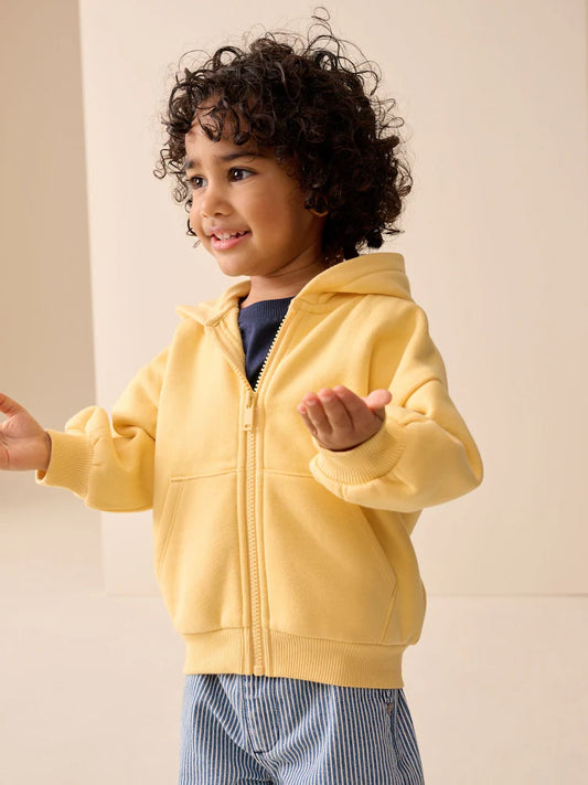 Buttermilk Yellow Hooded Jacket (3 months–7 years)