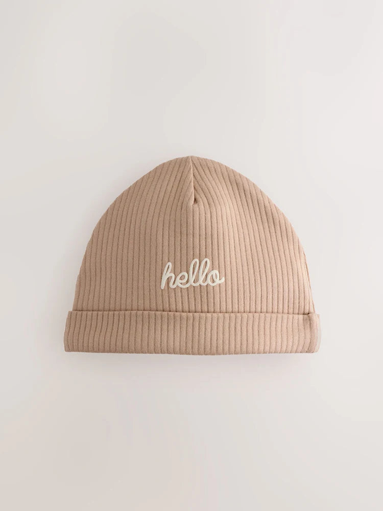 Neutral/Milk Club - Baby Hat & Bib Set