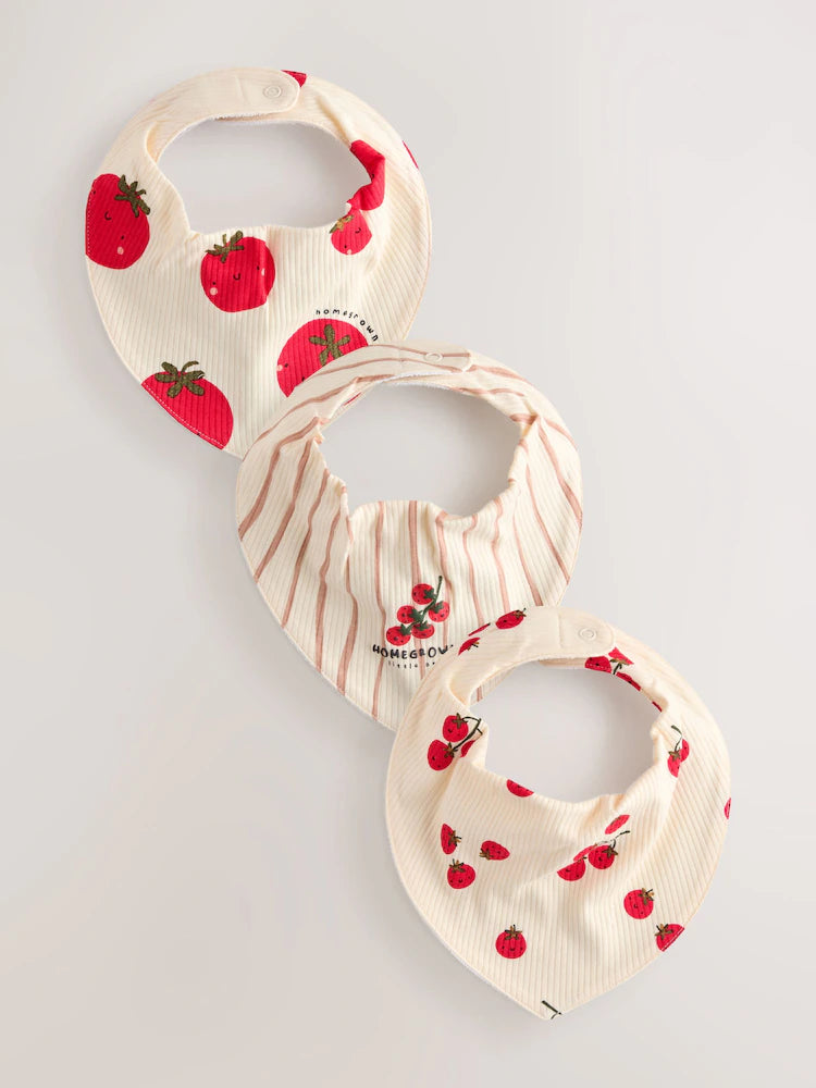 Tomato red - baby bibs in a pack of 3