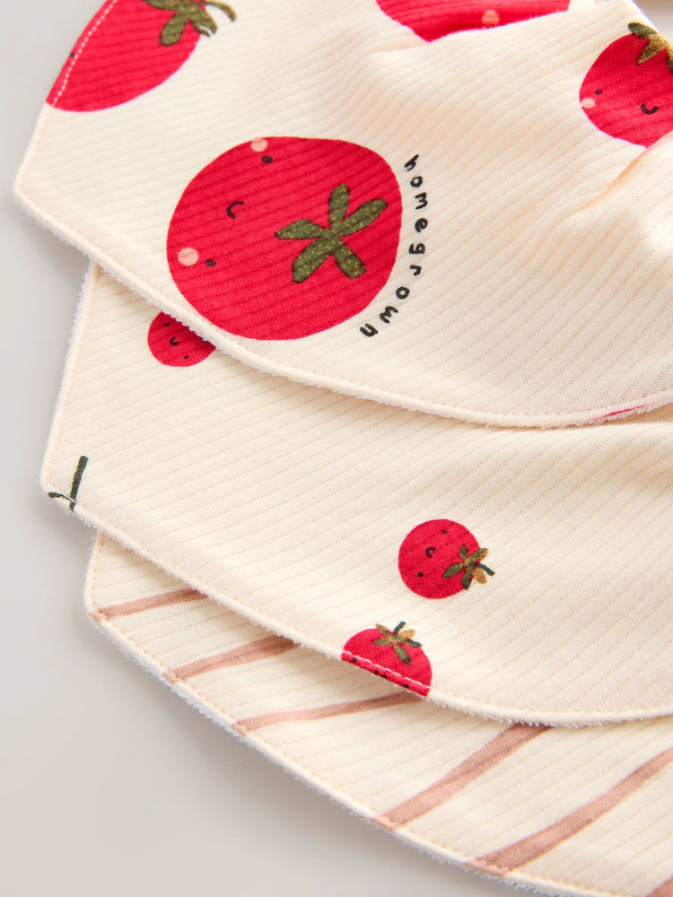 Tomato red - baby bibs in a pack of 3