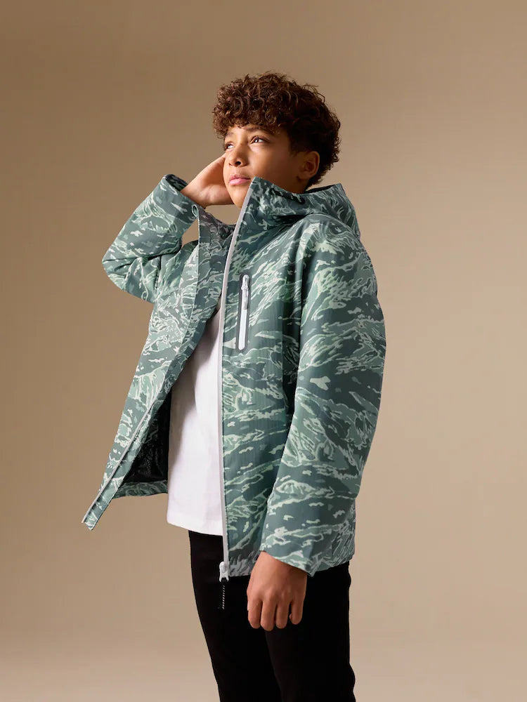 Green/Camouflage - Waterproof Anorak Jacket (3-16 years)