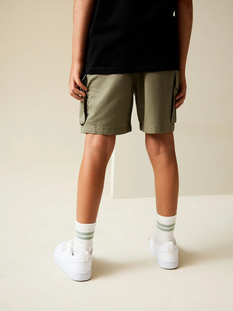 Khaki Green Cargo Shorts (3-16yrs)