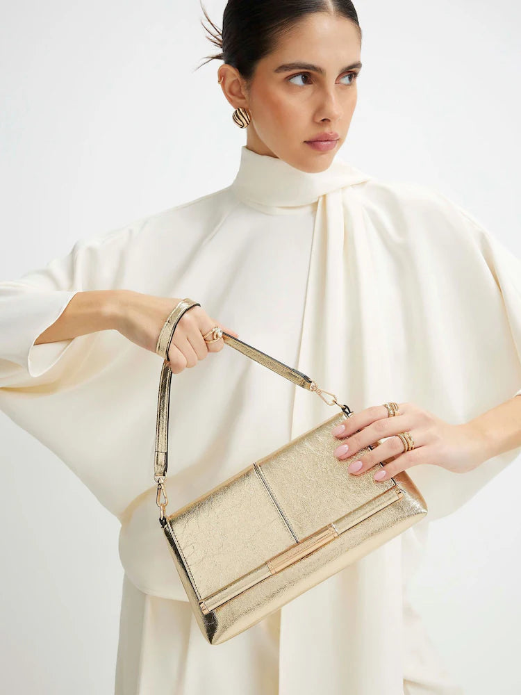 Gold - River Island Clutch with handle