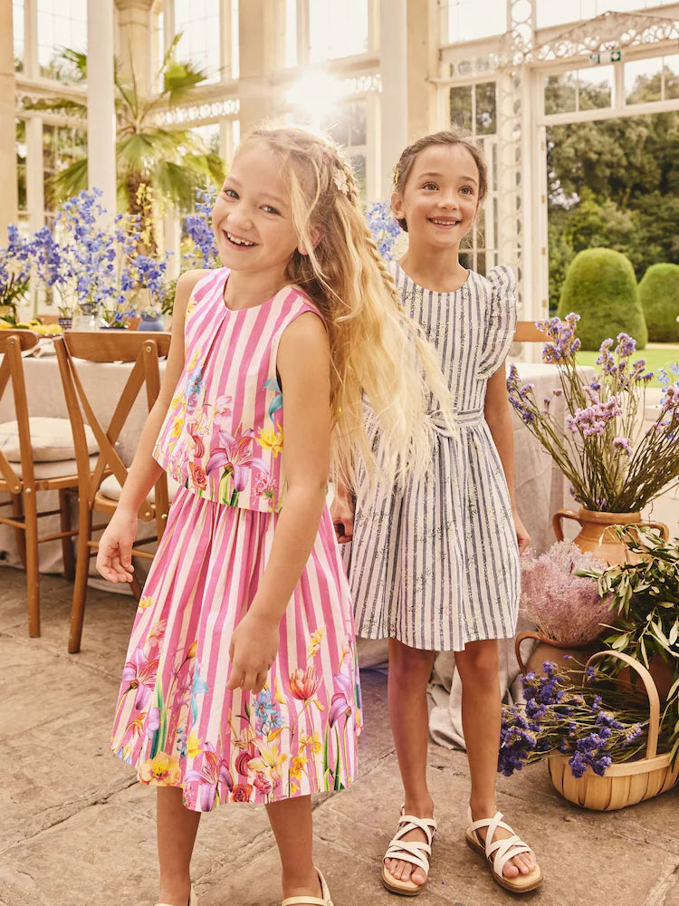 Pink floral blouse and skirt set