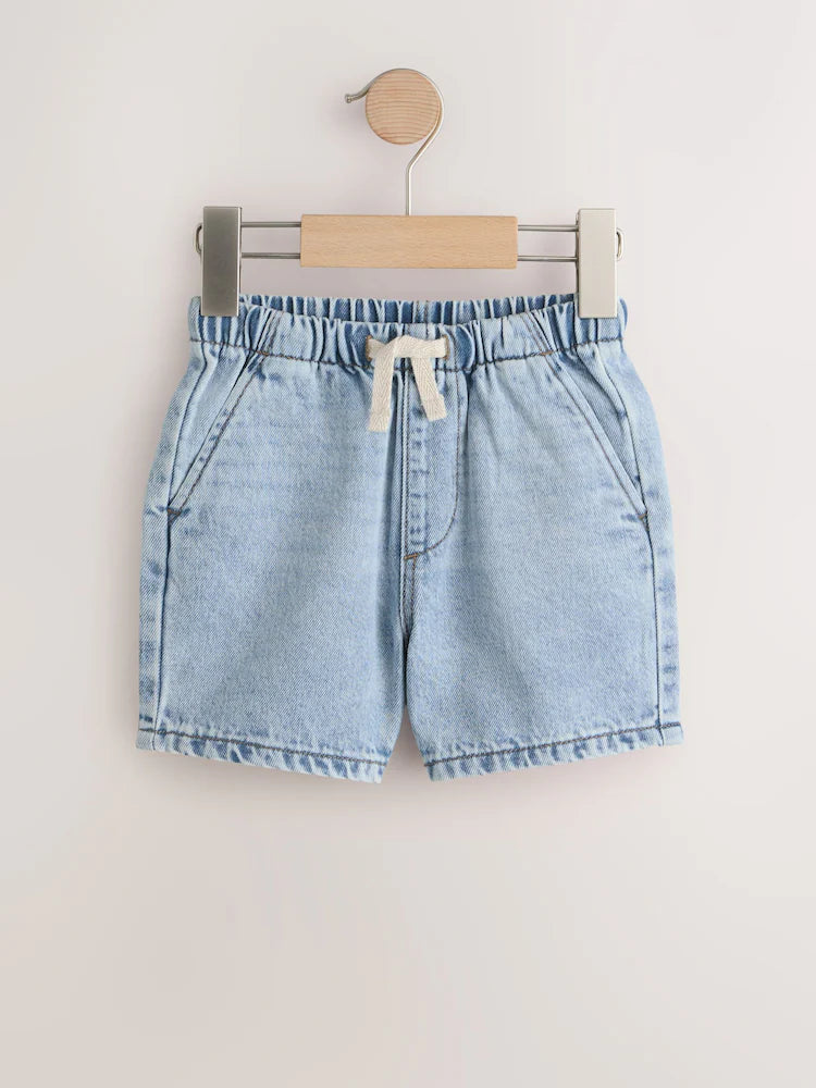Blue Denim - Bleach Pull-on Shorts, 2-pack (3 months - 7 years)