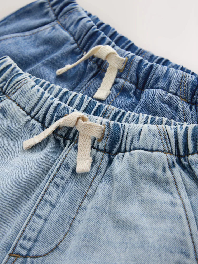 Blue Denim - Bleach Pull-on Shorts, 2-pack (3 months - 7 years)