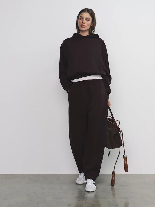 Chocolate Brown - The Set Scuba Hoodie and Barrel Jogging Pants Set