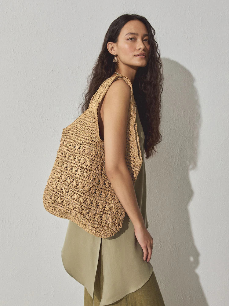 Nature - Shoulder bag in raffia look