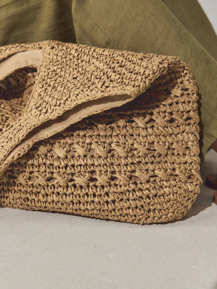 Nature - Shoulder bag in raffia look