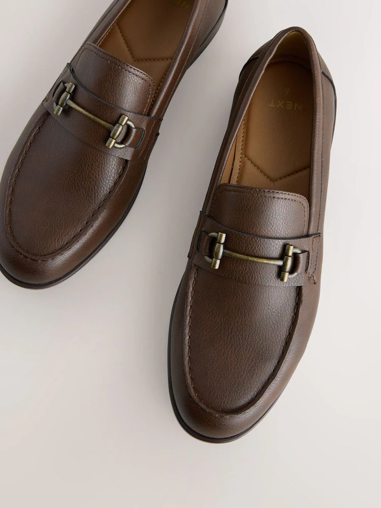 Brown Suedette Penny Loafers