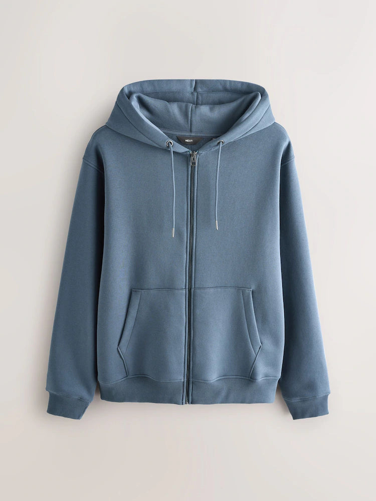 Petrolblau - Hoodie mit durchgehendem Reißverschluss