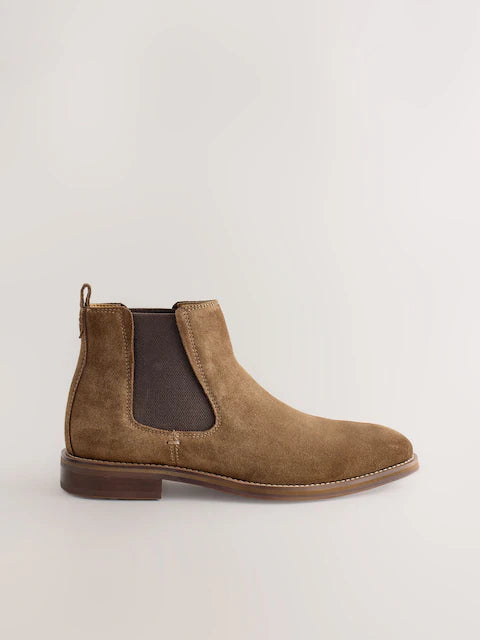 Hellbraun - Chelsea-Stiefel aus Veloursleder