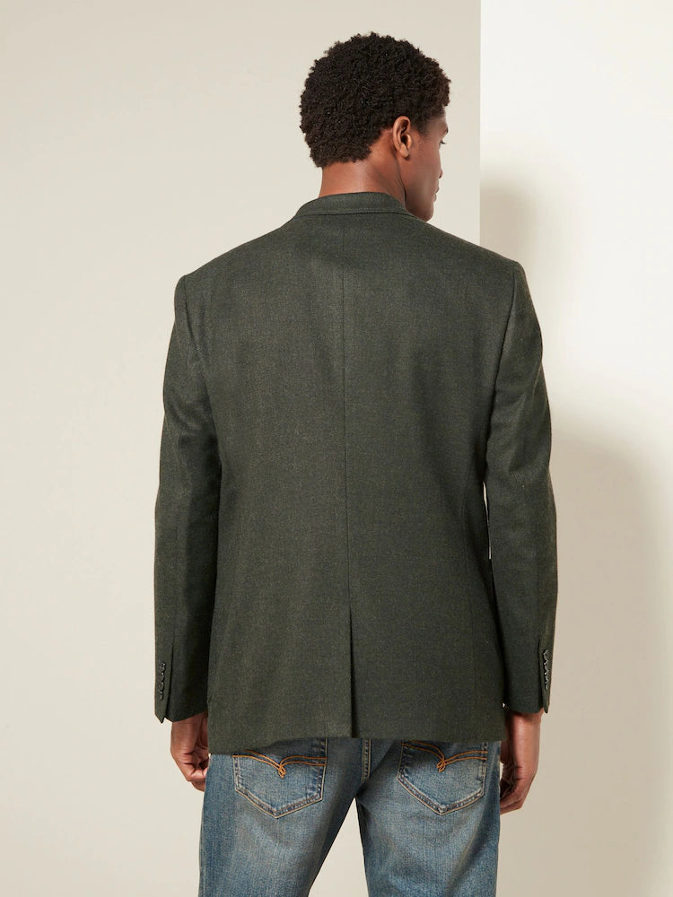 Khaki green - Regular fit - Structured elegant blazer