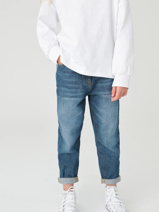 Denim, medium blue - Mom jeans made from 100% cotton (3-16 years)