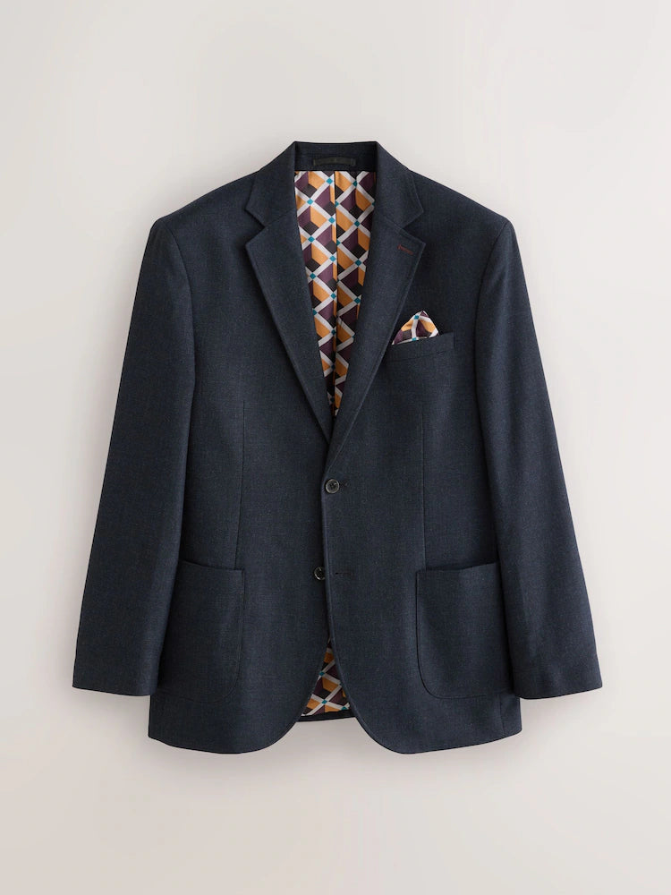 Navy blue/blue - Regular fit - Structured elegant blazer