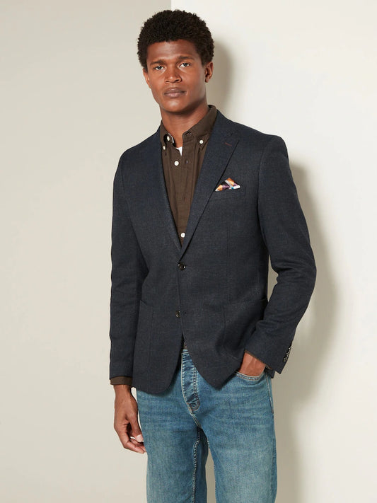 Navy blue/blue - Regular fit - Structured elegant blazer