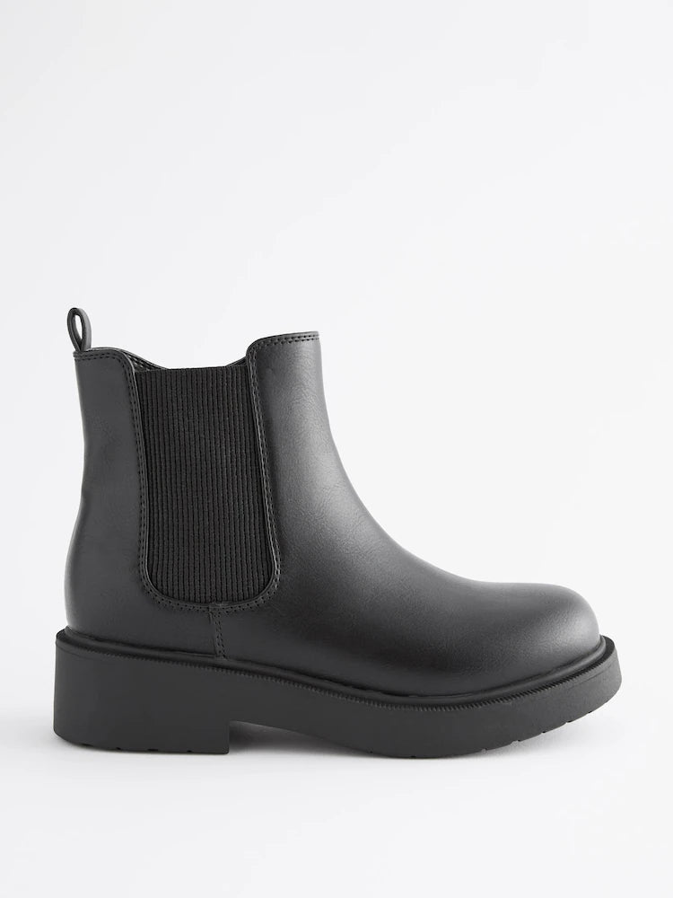 Matte black Chelsea boots