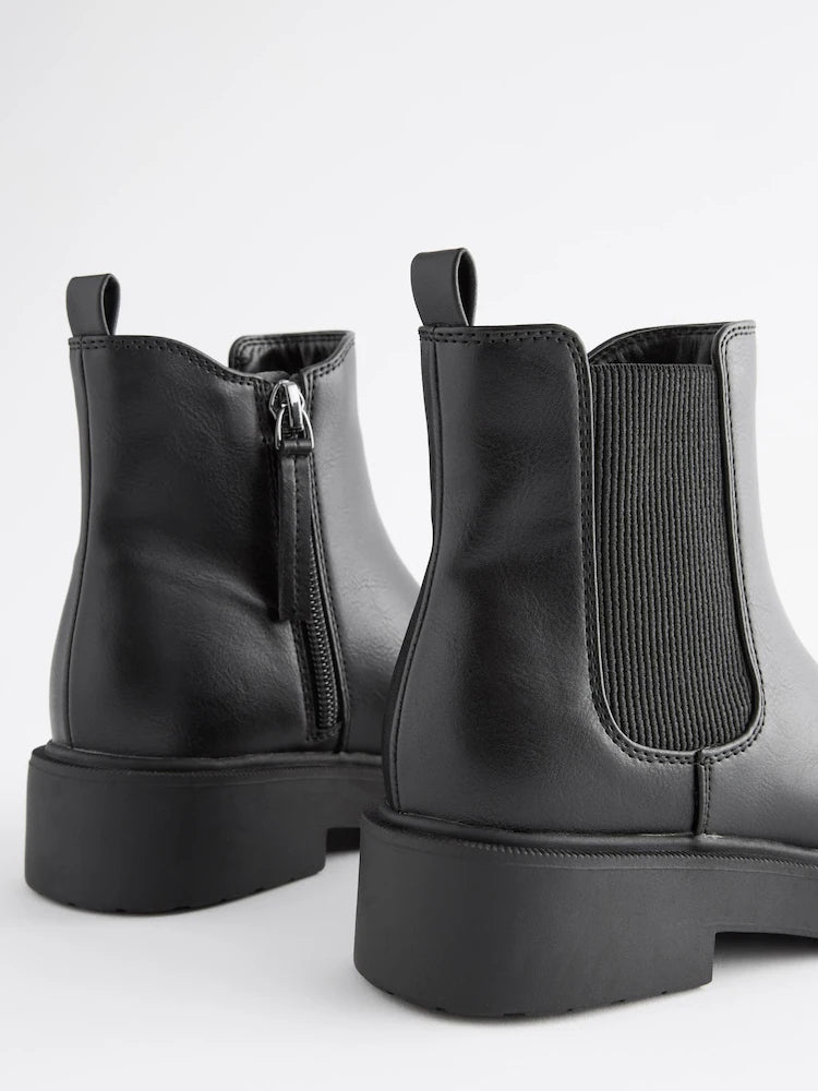 Matte black Chelsea boots