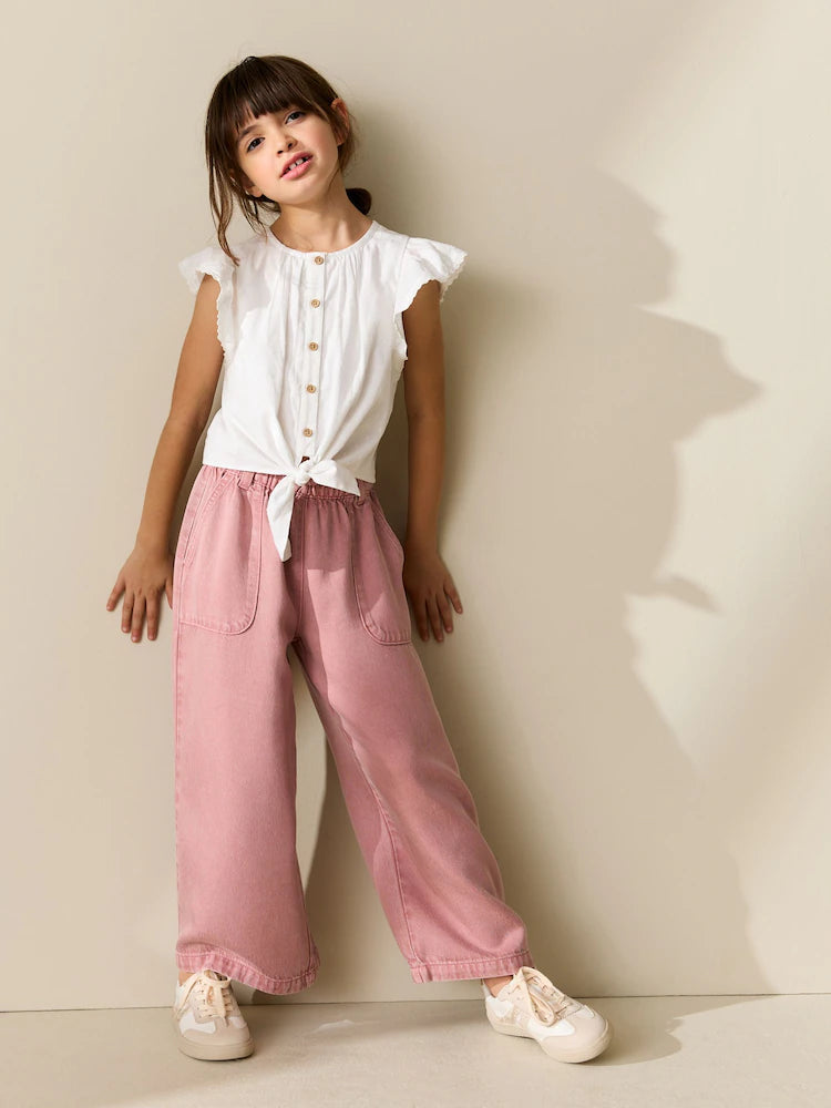 White blouse with lacing at the front