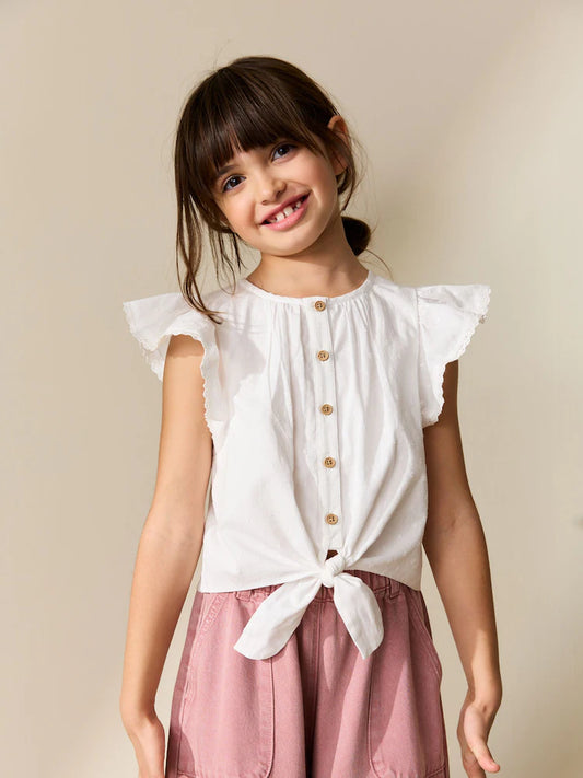 White blouse with lacing at the front