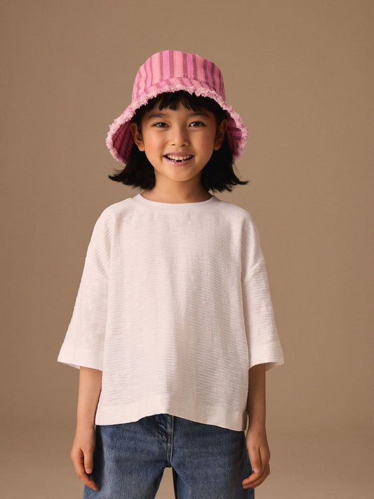 Striped/Pink - Bucket Hat (3 months–16 years)