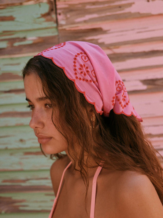 Pink Heart - Headscarf