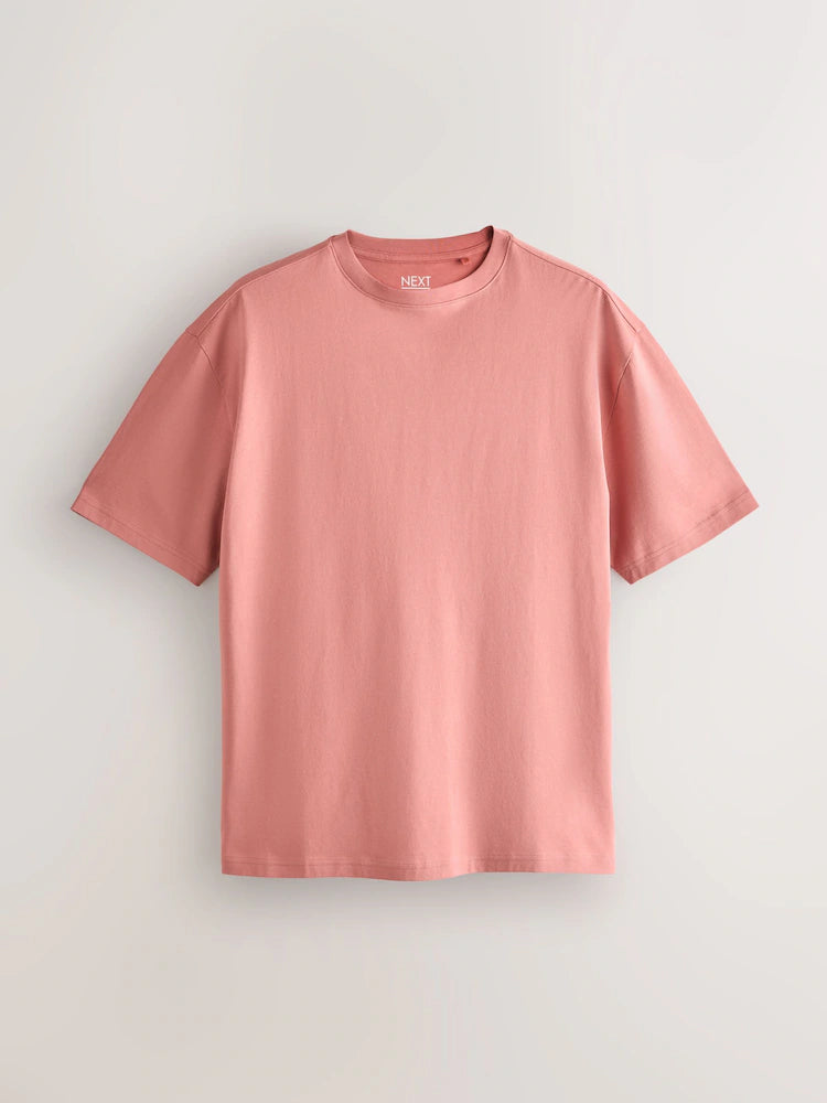 Mint/Lilac/Ecru/Coral/Blue - Essential cotton T-shirts with a relaxed fit, 5-pack