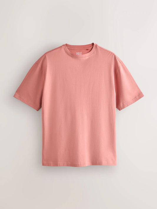 Mint/Lilac/Ecru/Coral/Blue - Essential cotton T-shirts with a relaxed fit, 5-pack