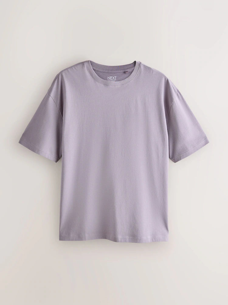 Mint/Lilac/Ecru/Coral/Blue - Essential cotton T-shirts with a relaxed fit, 5-pack