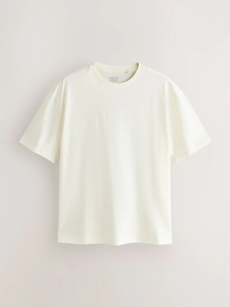 Mint/Lilac/Ecru/Coral/Blue - Essential cotton T-shirts with a relaxed fit, 5-pack