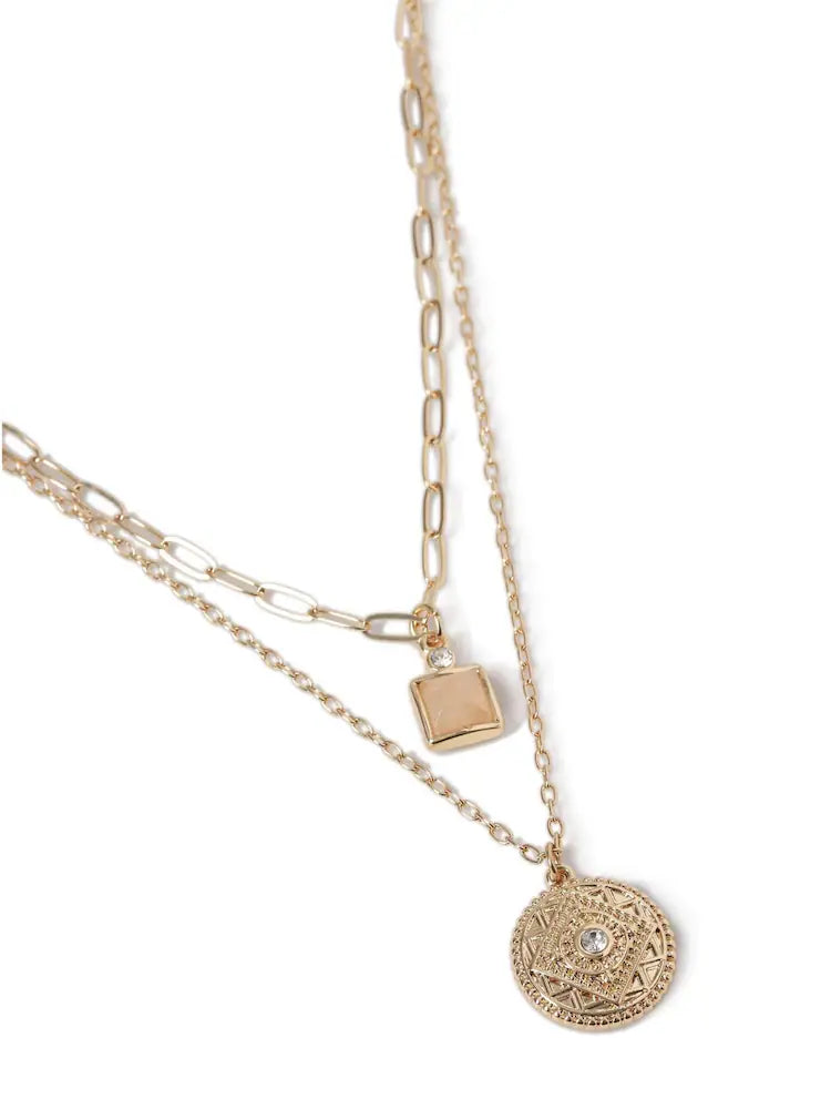 Mini Square Drop Necklace